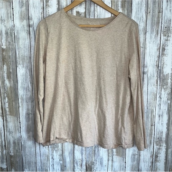 Talbots Tops - Talbots Tan Plus Long Sleeve Blouse